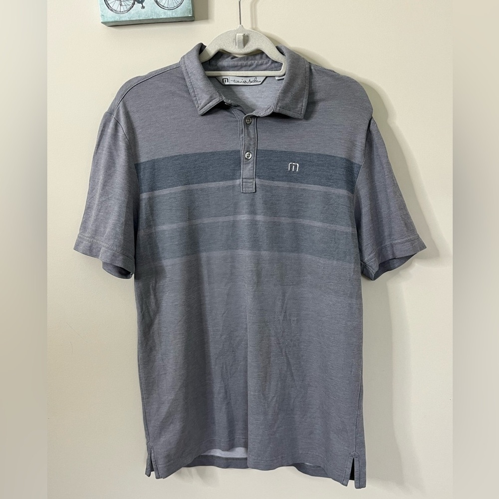 Travis Mathew Short Sleeve Polo Gray Size Medium